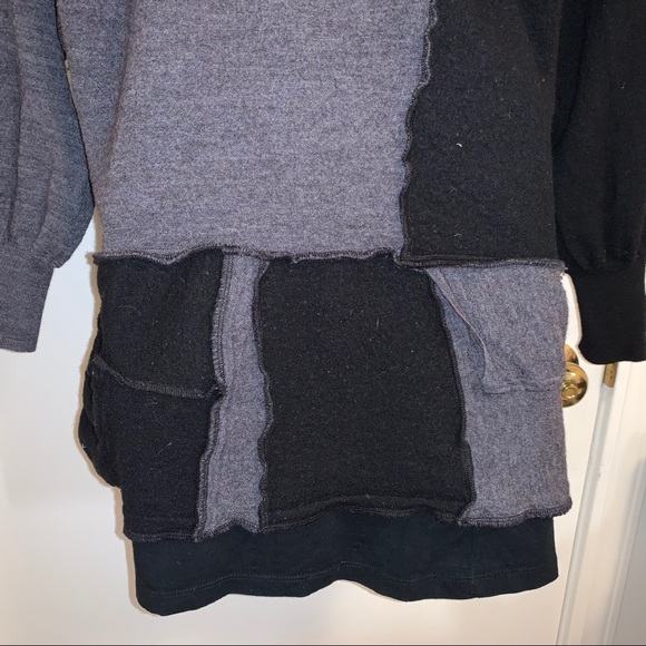 Upcycled wool cardigan tunic sweater boho katwise - Picture 5 of 12